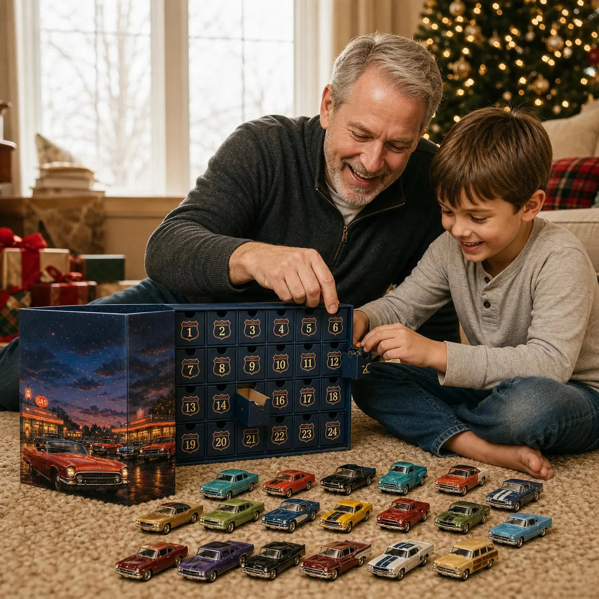Car Advent Calendar 24 Classic American Miniatures