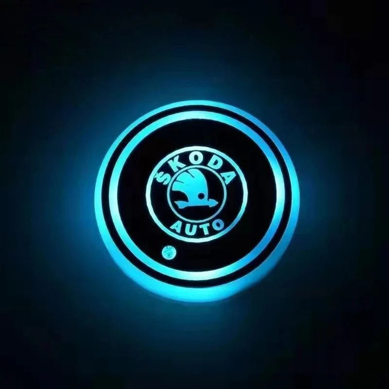 Car Coaster Set 2-Piece LED Motion-Activated USB-Rechargeable