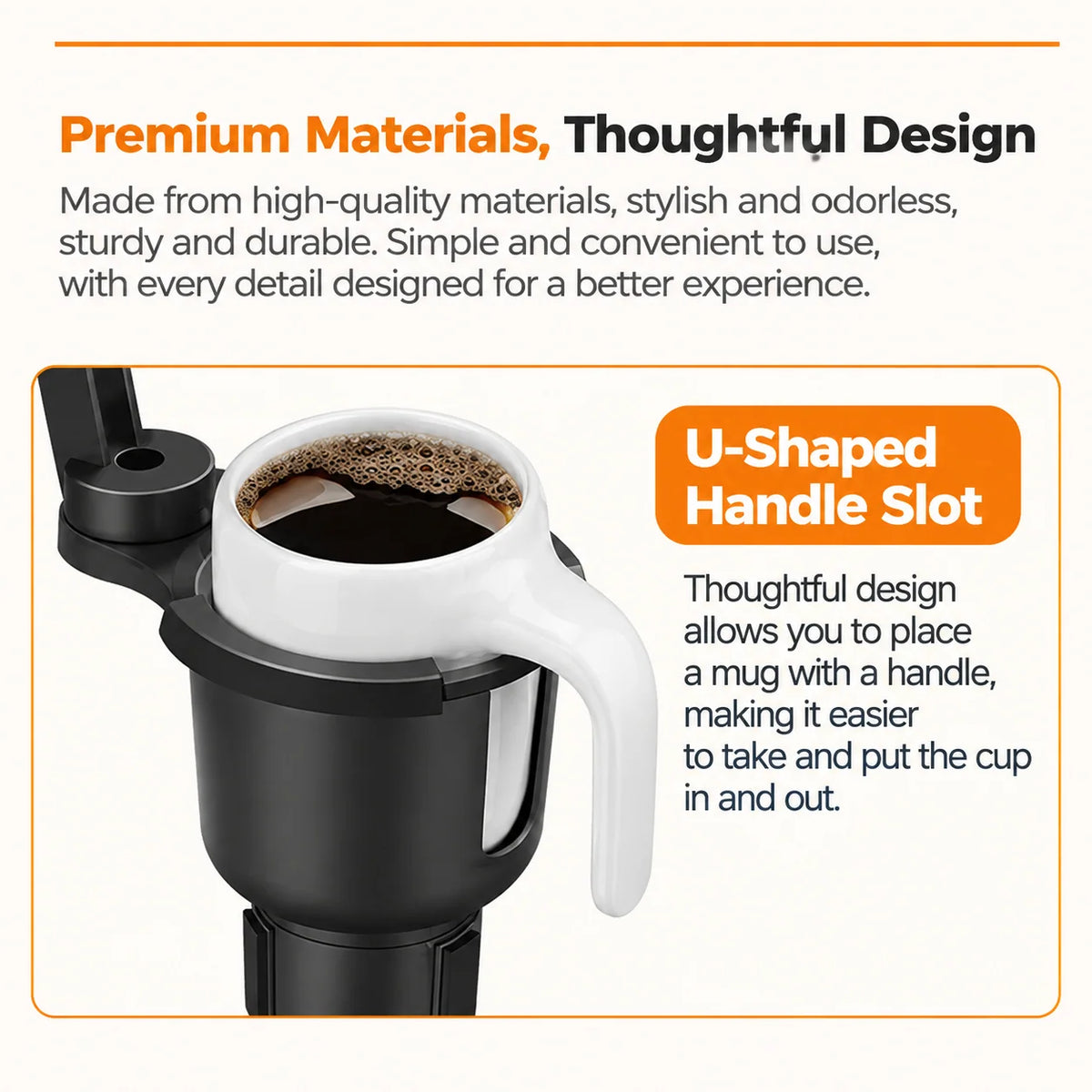 Car Cup Holder Tray 360° Rotating Extra Cup Holder
