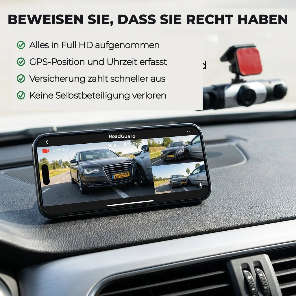 Car Dash Cam 360° Coverage Infrared Night Vision GPS Time Sync