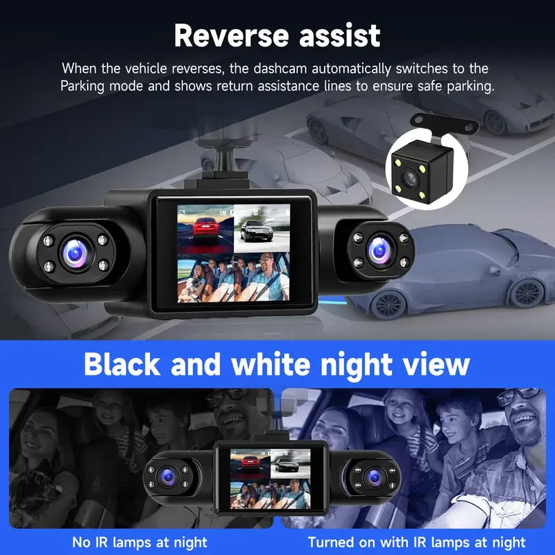 Car Dash Camera Four-Channel 1080P Infrared Night Vision