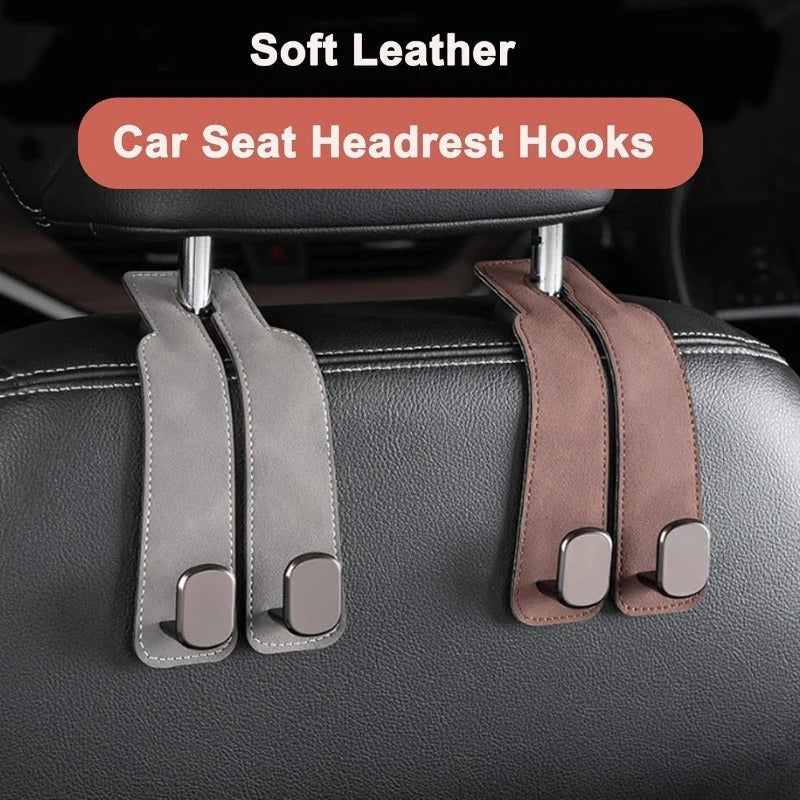 Car Headrest Hooks 2-Pack Rotating 30 lb Capacity