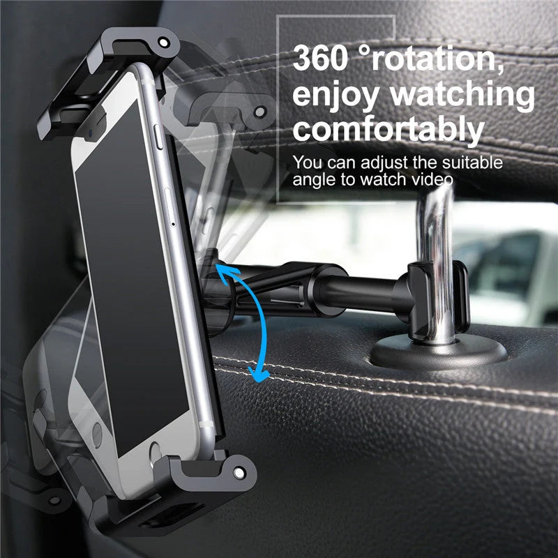 Car Headrest Phone & Tablet Holder 360° Rotating