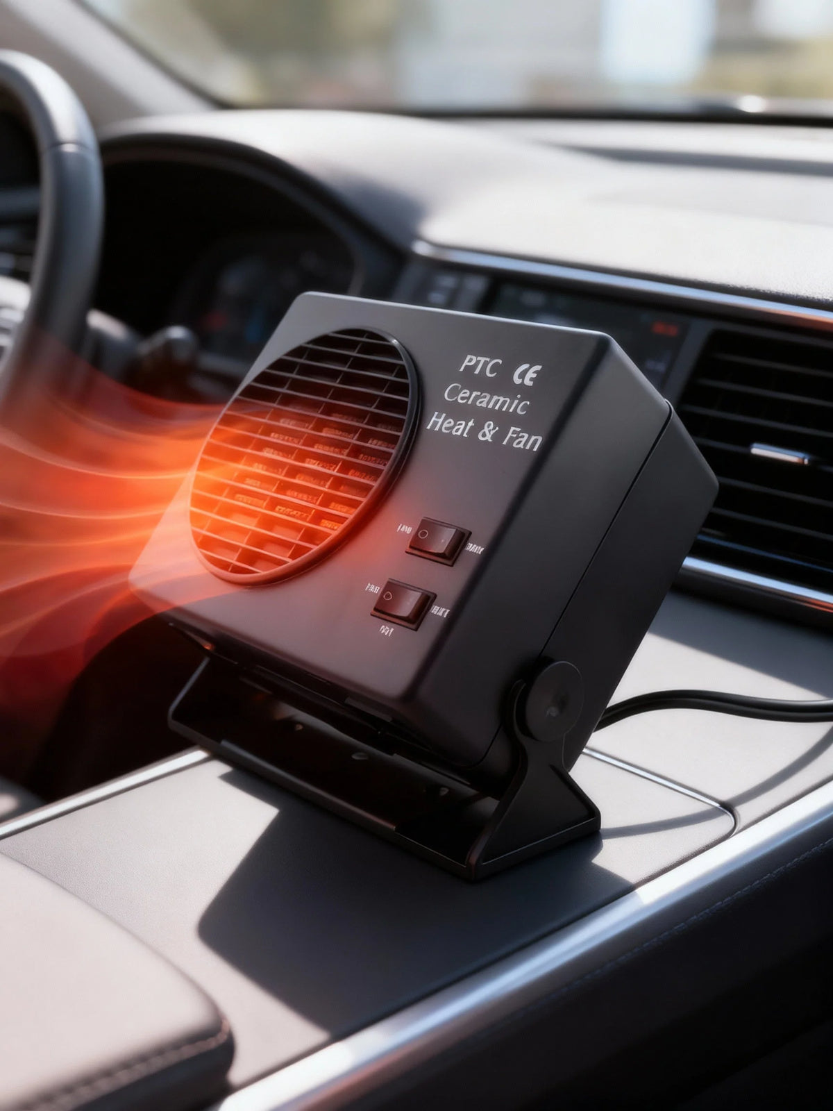 Car Heater Fan 12V Ceramic Thermostat-Regulated