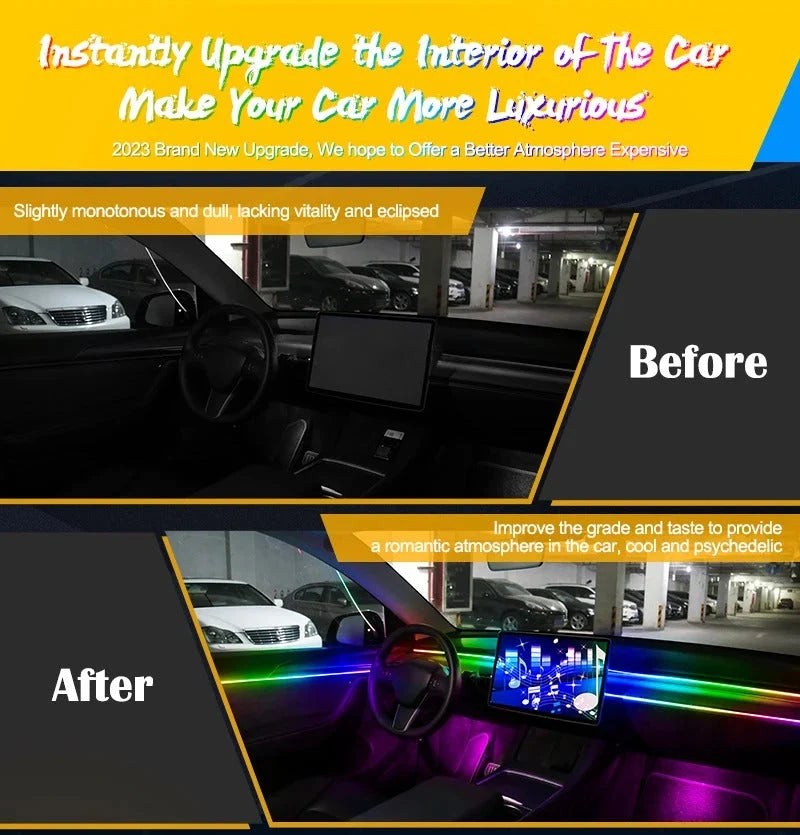 Car Interior LED Strip Lights RGB Music Sync