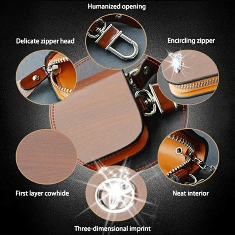 Car Key Pouch RFID-Blocking Dual Compartments