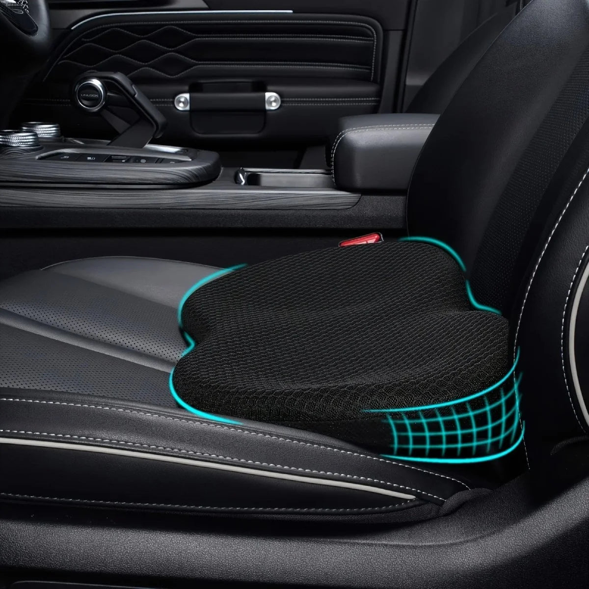 Car Lumbar Support Cushion Memory Foam Washable Cover