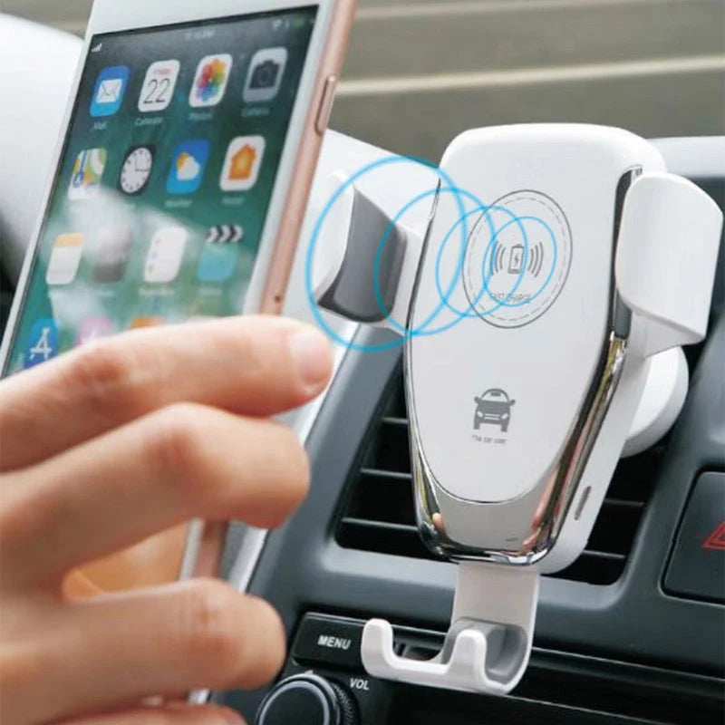 Car Phone Holder Auto-Clamping 15W Wireless Charging Adjustable Mount