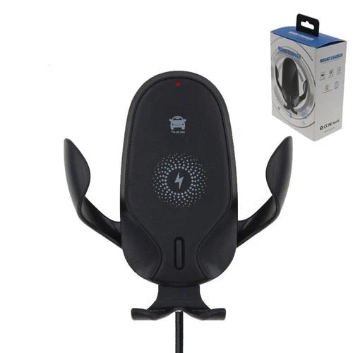 Car Phone Holder Auto-Clamping 15W Wireless Charging Adjustable Mount