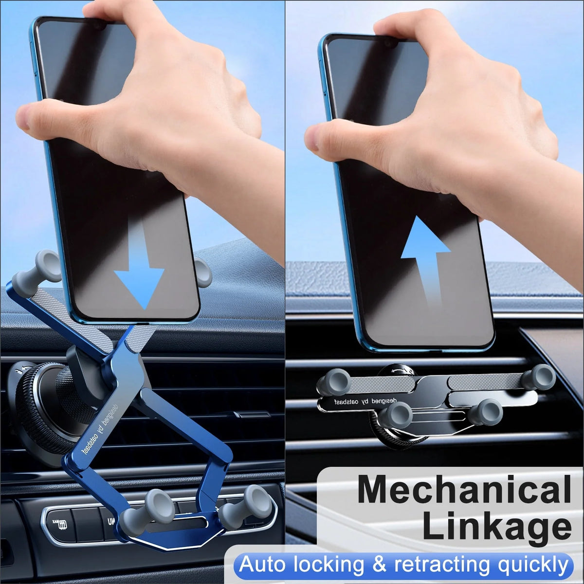 Car Phone Holder Automatic Locking Rotatable Air Vent Mount