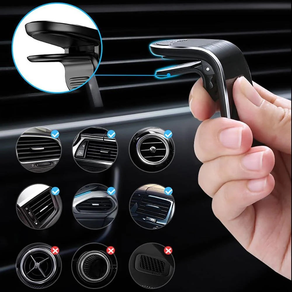 Car Phone Holder Magnetic Air Vent Mount Compact Design