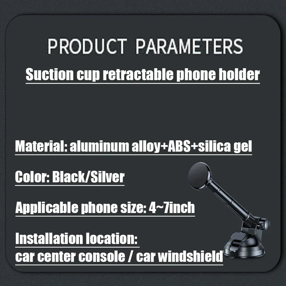 Car Phone Holder Magnetic Long Adjustable Handle