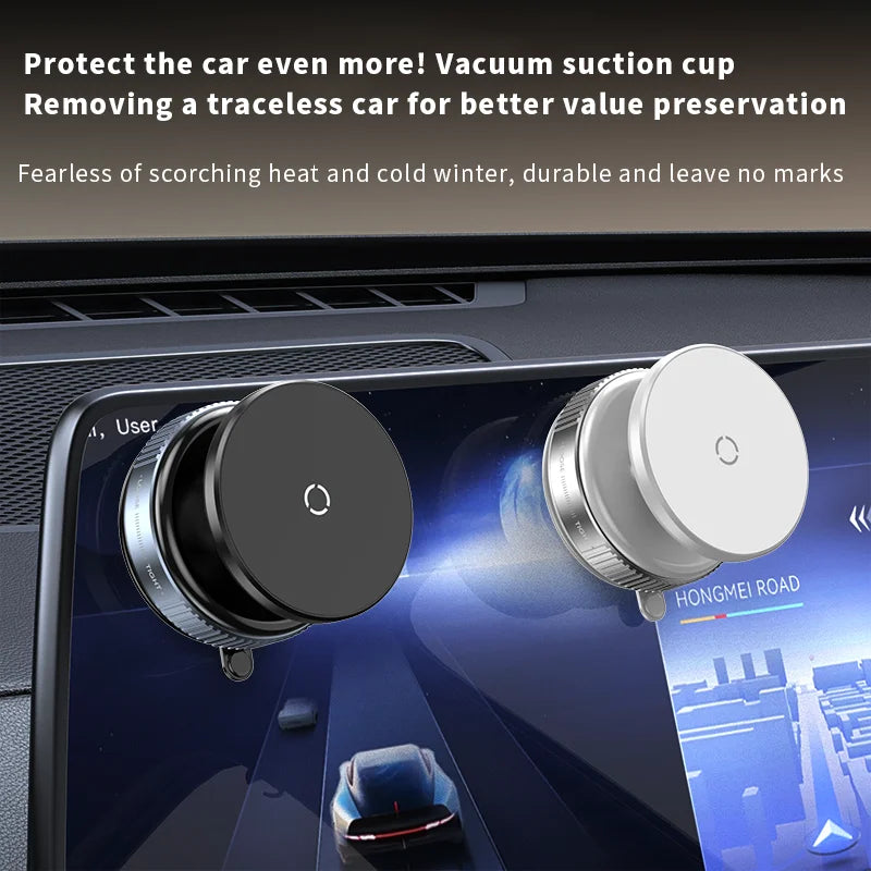 Car Phone Holder Magnetic Vacuum Suction 360° Rotation
