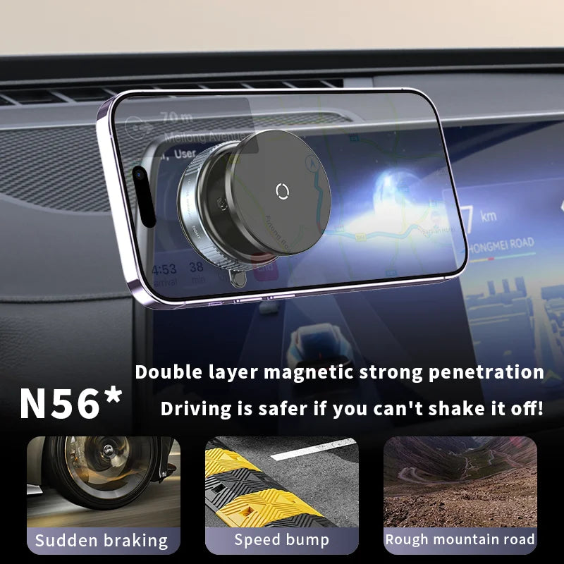 Car Phone Holder Magnetic Vacuum Suction 360° Rotation