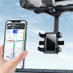Car Phone Holder Rearview Mirror Mount Rotating