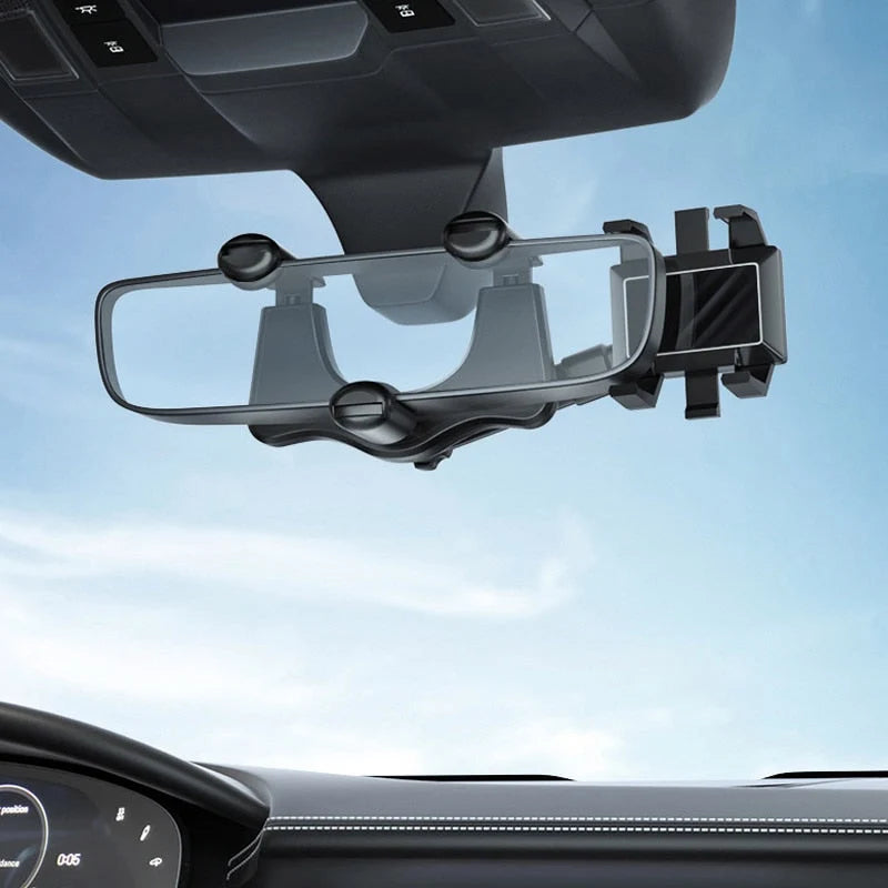 Car Phone Holder Rearview Mirror Mount Rotating