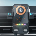 Car Phone Mount 15W Wireless Charging Auto Rotation