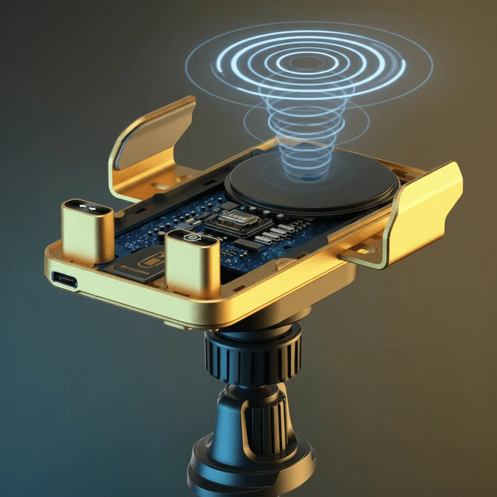 Car Phone Mount 15W Wireless Charging Auto Rotation