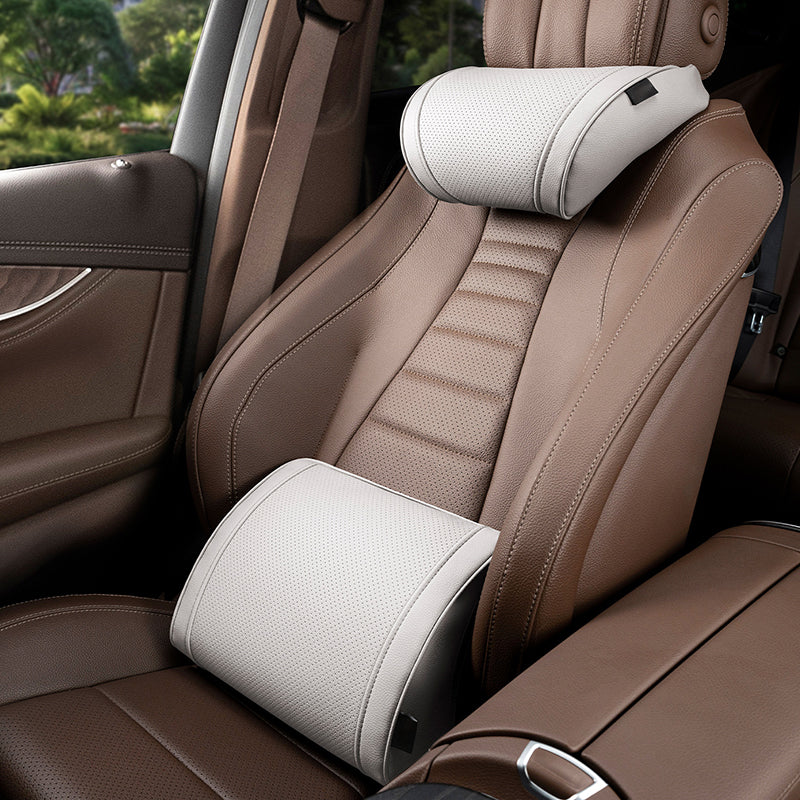 Car Seat Cushion Set Memory Foam Headrest Lumbar Support