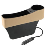 Car Seat Gap Organizer Leather Two USB Charging Ports