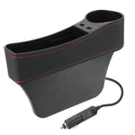 Car Seat Gap Organizer Leather Two USB Charging Ports