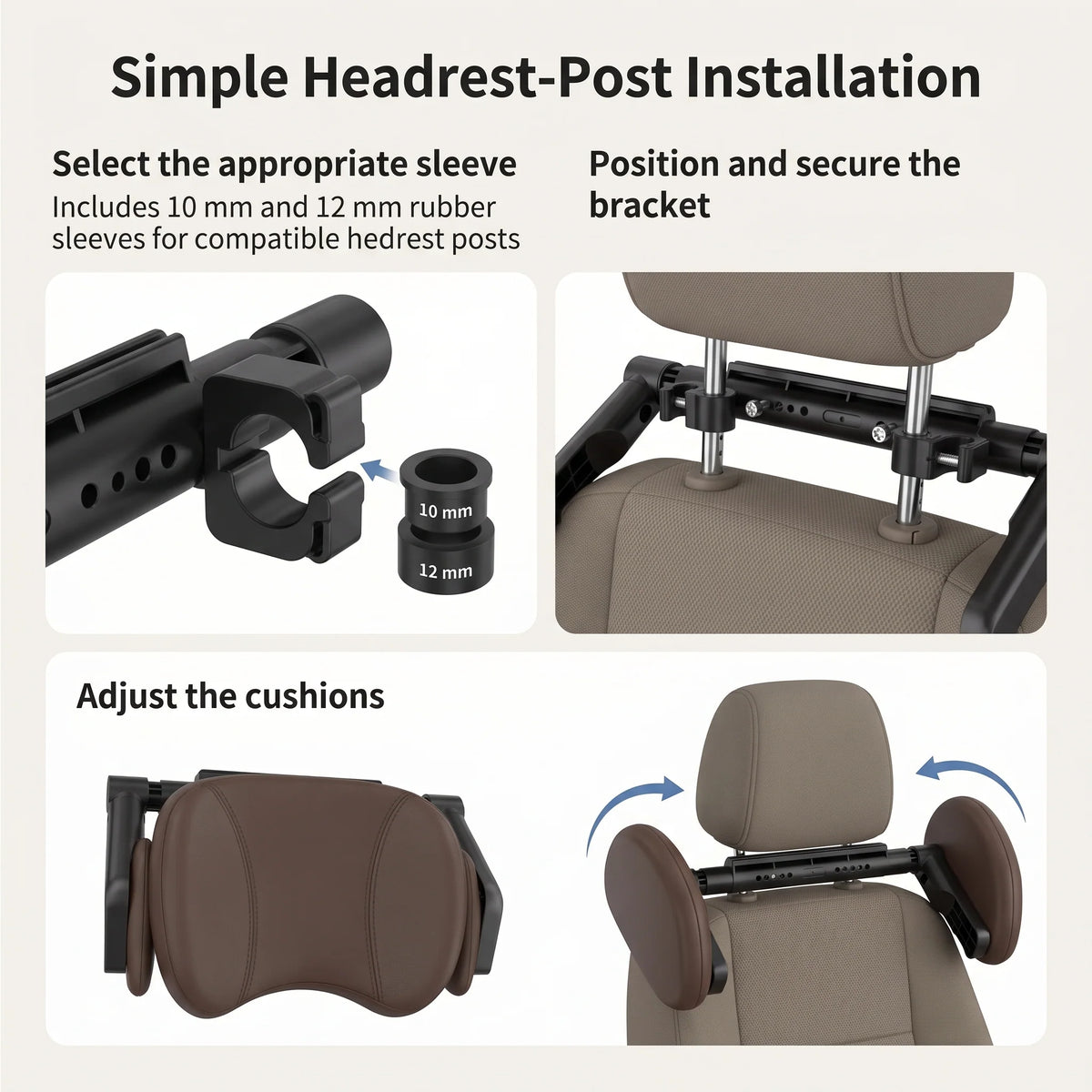 Car Seat Headrest Pillow 360 Degree Adjustable Memory Foam
