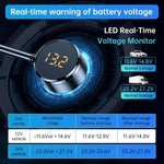 Car Socket Adapter 7-in-1 USB-C PD 30W LED Voltmeter