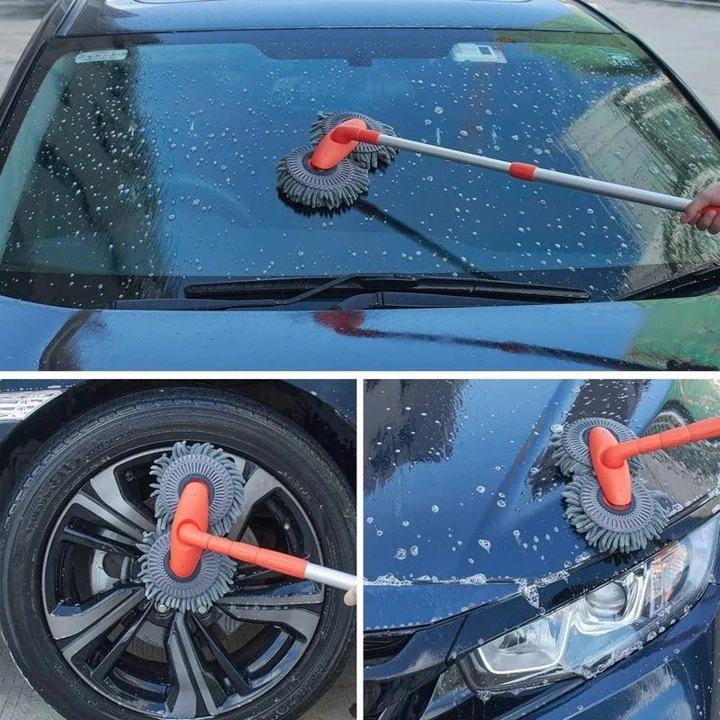 Car Wash Brush 360° Rotating Head & Detachable Handle
