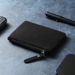 Card Holder Compact Zippered Fabric Storage for Cards, Cash & Coins