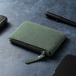 Card Holder Compact Zippered Fabric Storage for Cards, Cash & Coins