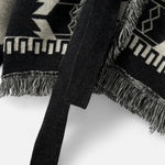 Cardigan 100% Cashmere Jacquard Knit Tassel Hem