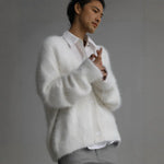 Cardigan Fluffy Mohair-Look Oversized Fit With Pockets