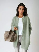 Cardigan Wool Blend Button-Front Relaxed Fit