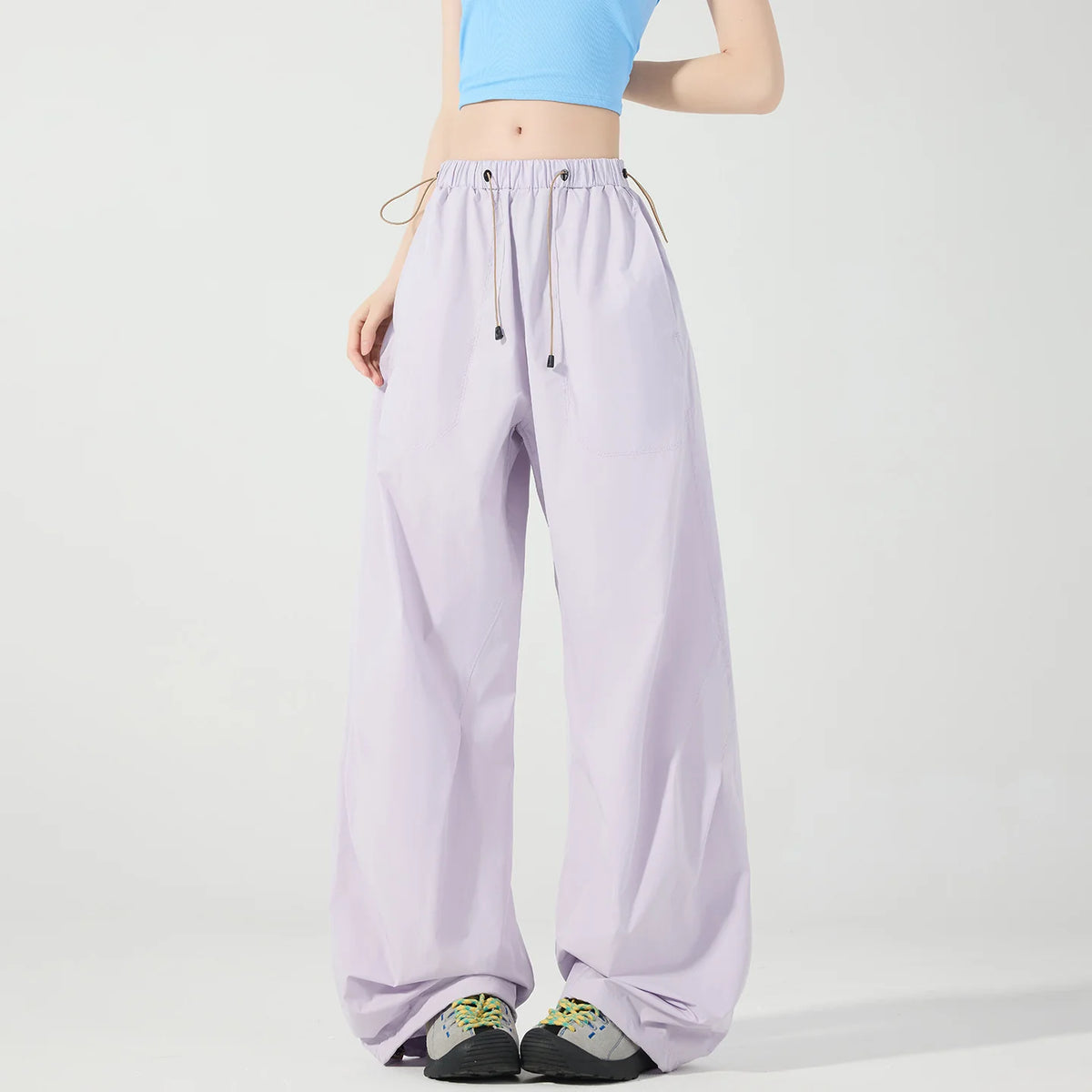Cargo Pants Wide Leg Quick-Drying Zip Pockets