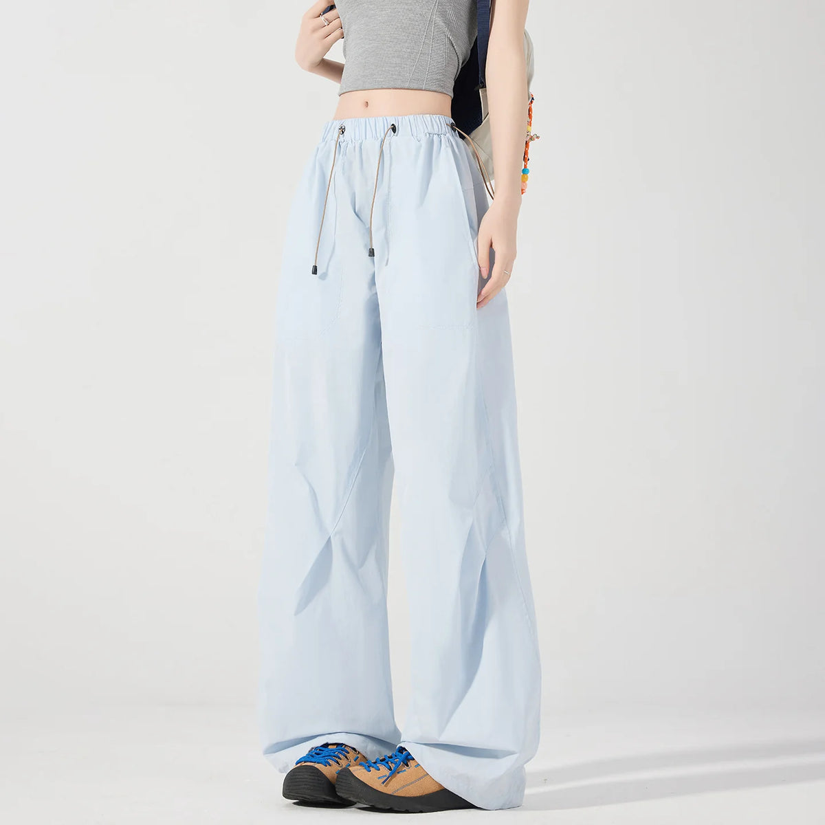 Cargo Pants Wide Leg Quick-Drying Zip Pockets