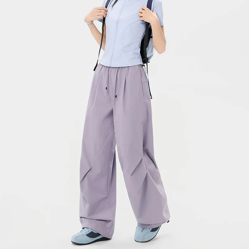 Cargo Pants Wide Leg Quick-Drying Zip Pockets