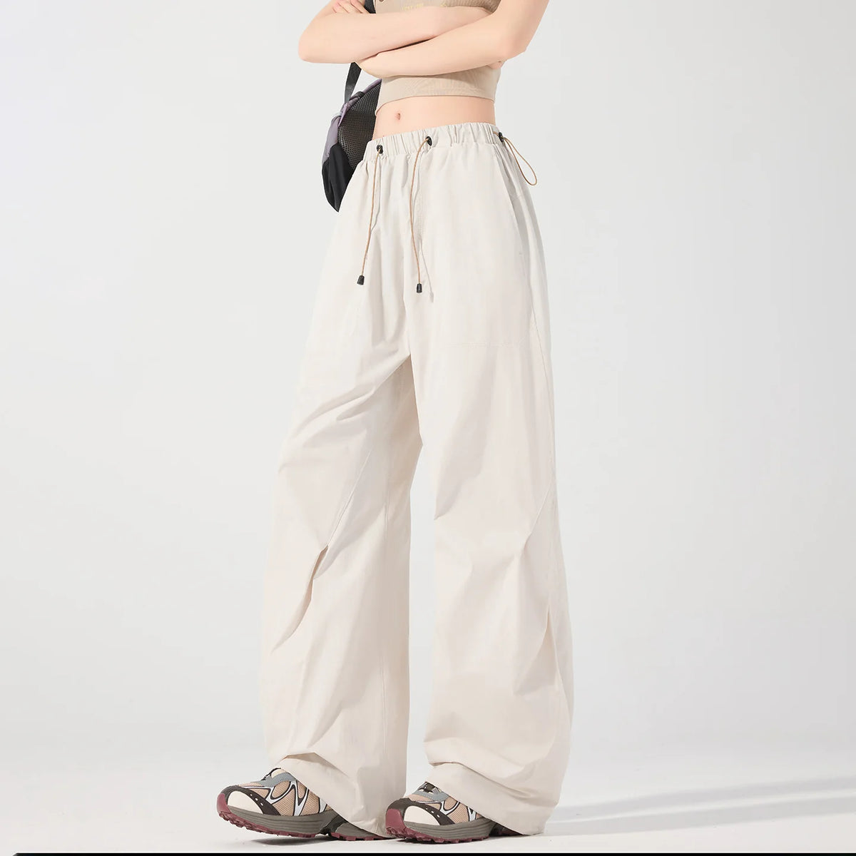Cargo Pants Wide Leg Quick-Drying Zip Pockets