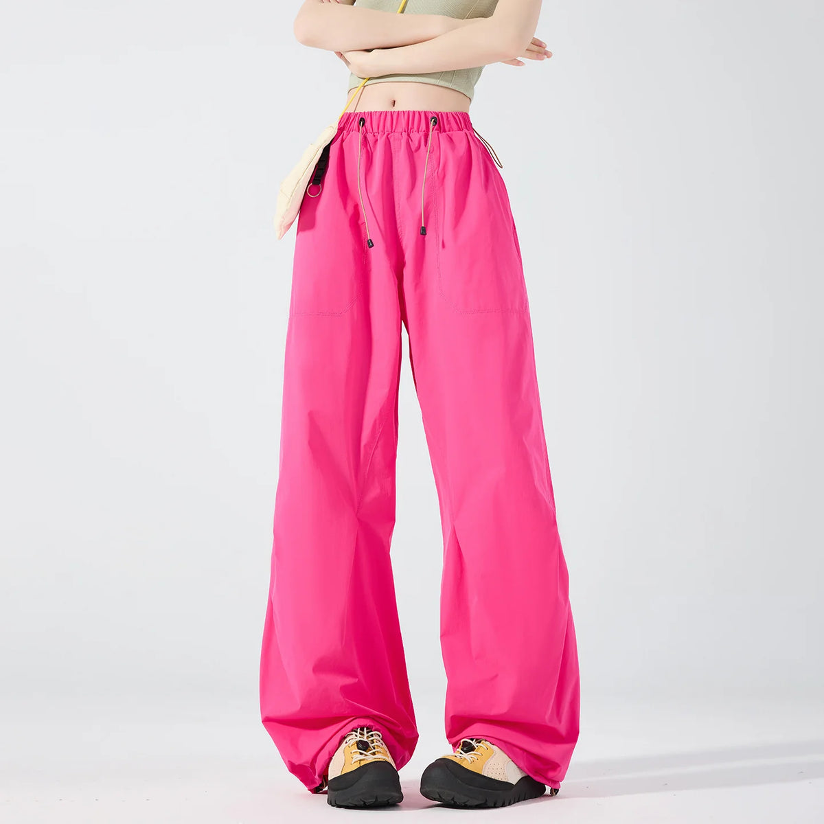 Cargo Pants Wide Leg Quick-Drying Zip Pockets