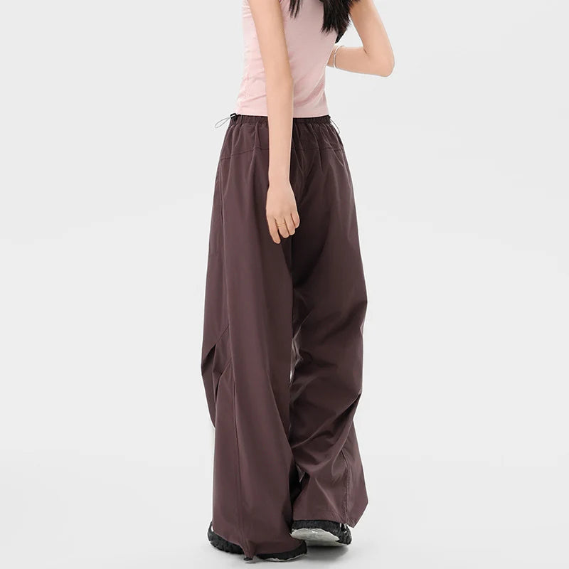 Cargo Pants Wide Leg Quick-Drying Zip Pockets