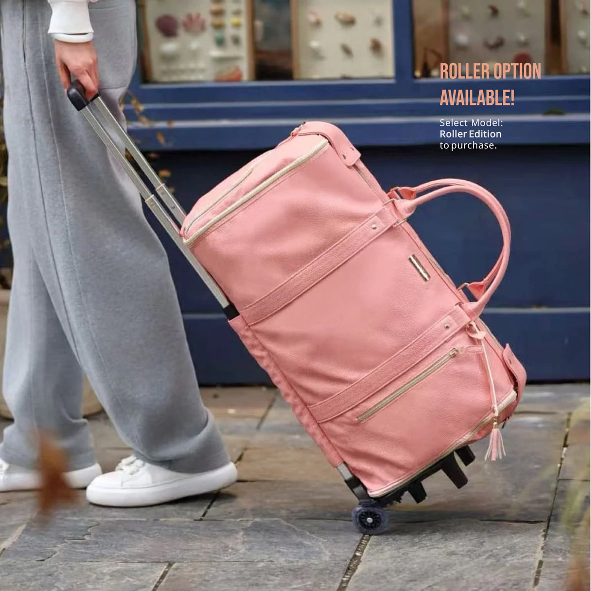 Carry-On Bag Water-Resistant PU Leather Built-In Hanging System