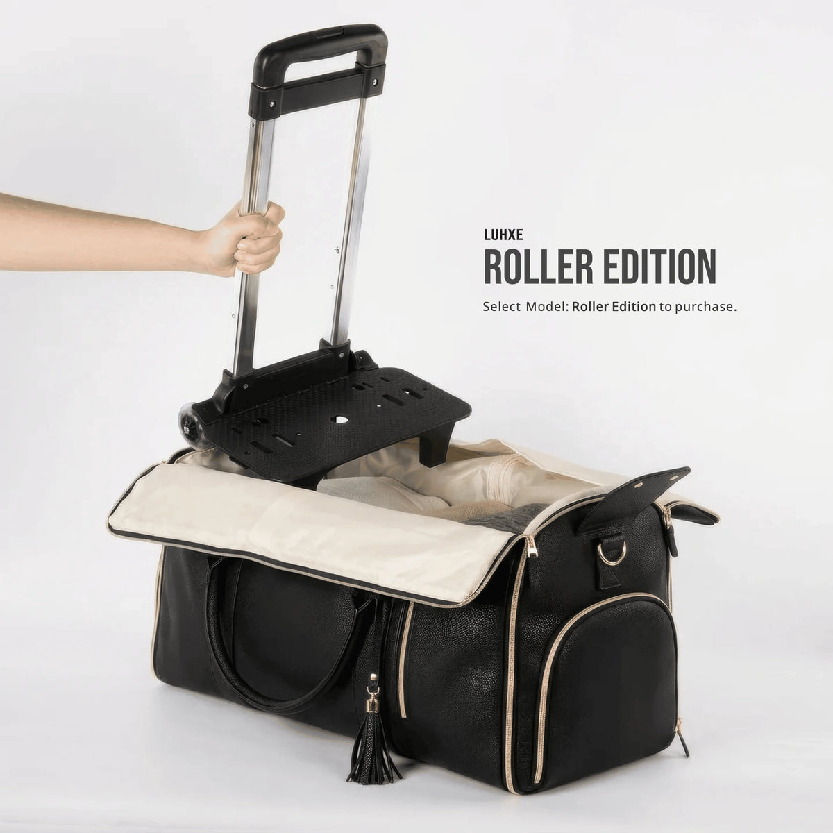 Carry-On Bag Water-Resistant PU Leather Built-In Hanging System