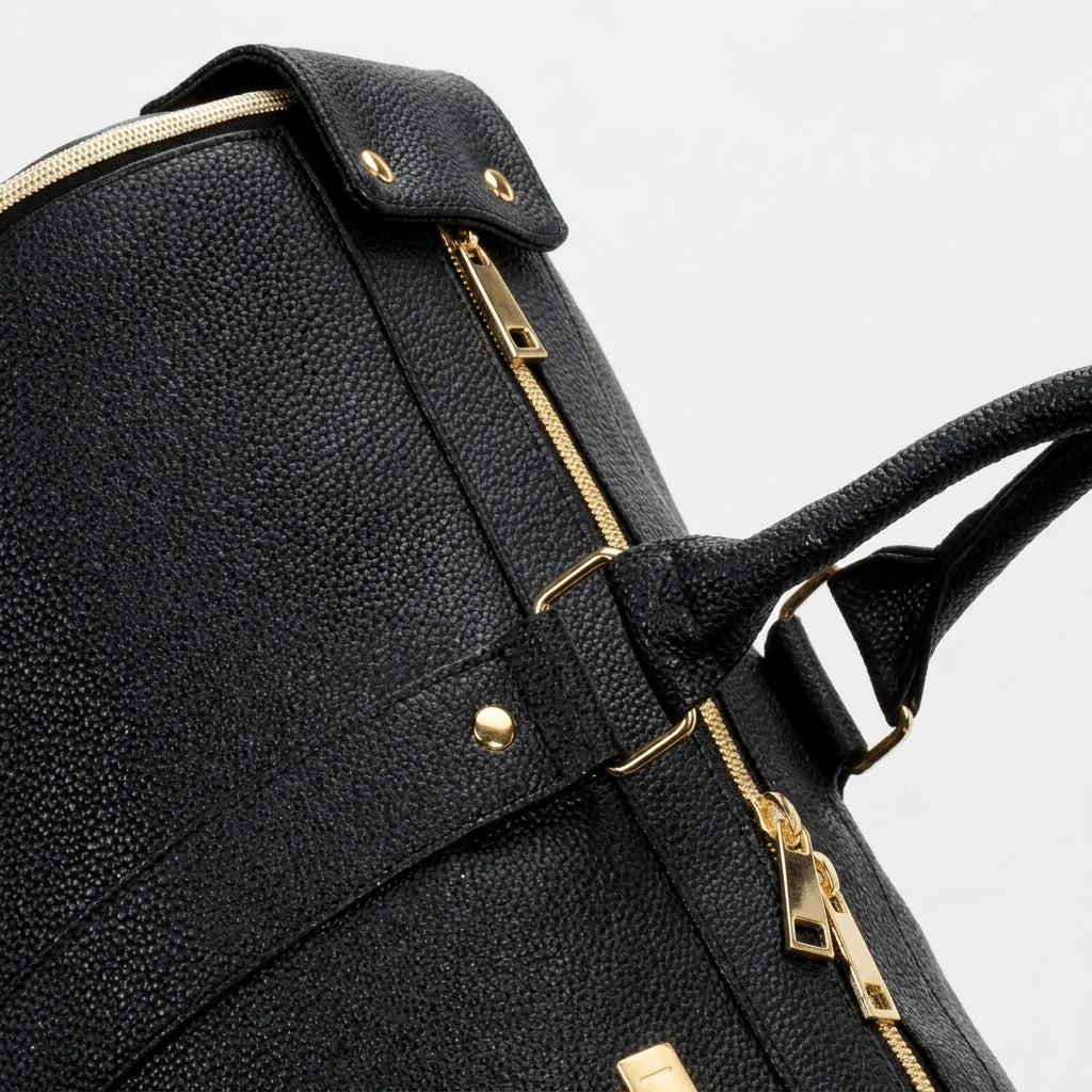 Carry-On Bag Water-Resistant PU Leather Built-In Hanging System