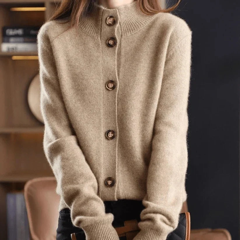 Cashmere Cardigan 100% Cashmere Lightweight Fine Knit Relaxed Fit