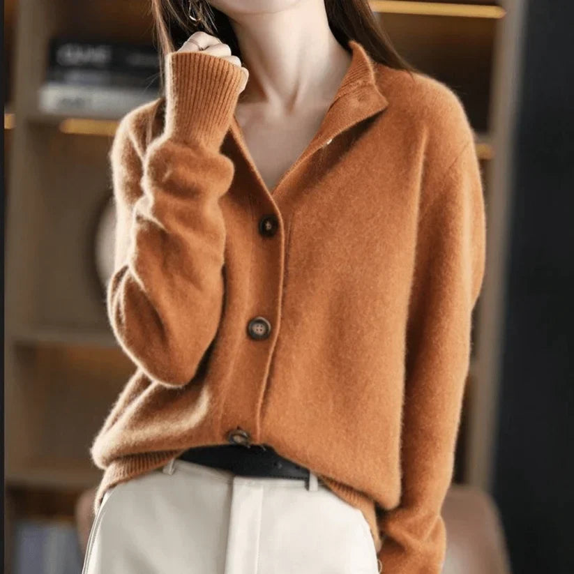 Cashmere Cardigan 100% Cashmere Lightweight Fine Knit Relaxed Fit