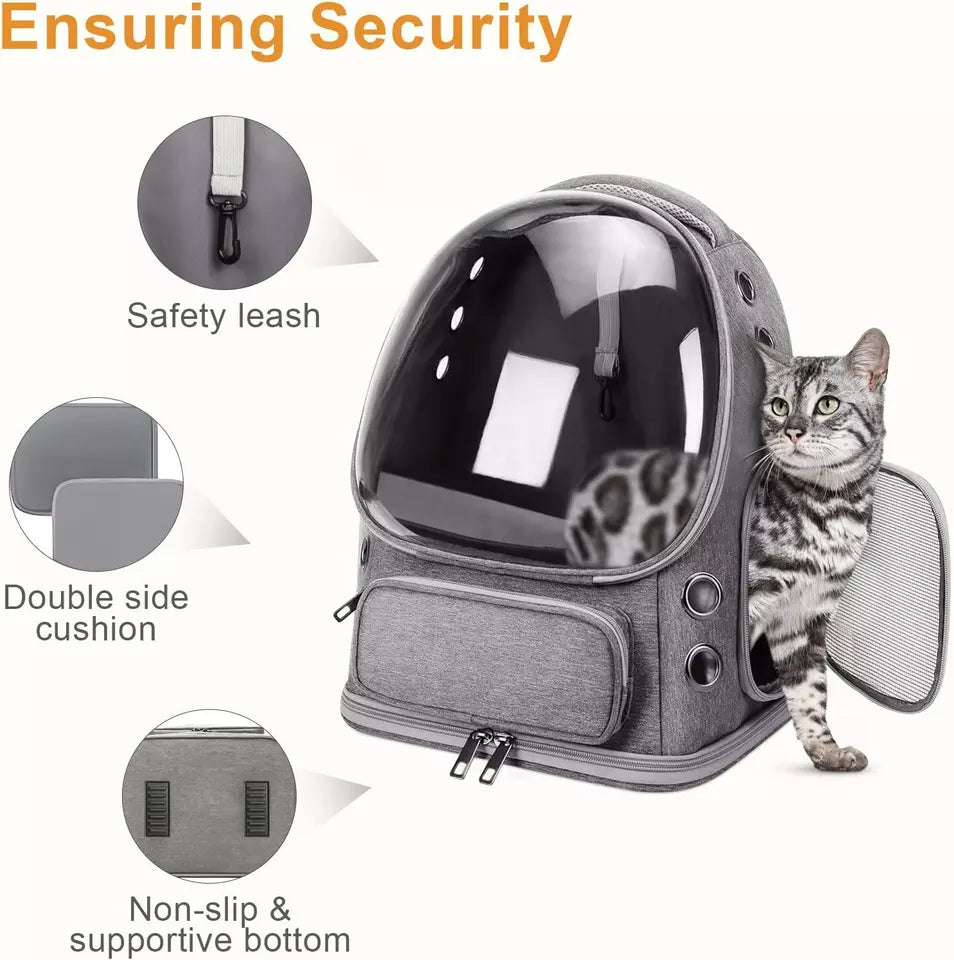 Cat Backpack Carrier 360 Degree Transparent Bubble Window Airline-Approved