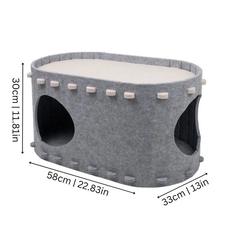 Cat Bed Double-Decker Claw-Resistant Felt