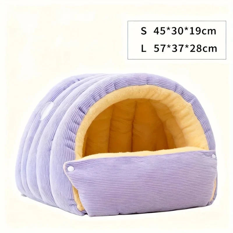 Cat Bed Enclosed Cave Fleece Lined Machine Washable