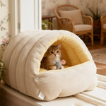Cat Bed Enclosed Cave Fleece Lined Machine Washable