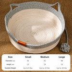 Cat Bed Hand-Woven Cotton Rope Cozy Resting Spot