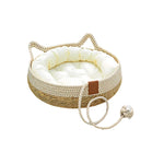 Cat Bed Handcrafted Sisal Nest Removable Cotton Cushion